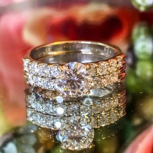 SOLD!! 14kwg GIA Diamond engagement ring set F SI1